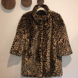 Forever 21 Leopard Print 3/4 Sleeve Coat